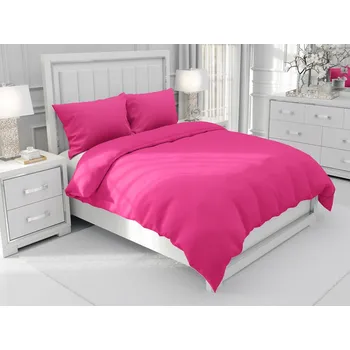 Povlečení Bavlněné jednobarevné ložní povlečení Moni MO-058 Zářivě růžové Jednolůžko 140x200 a 70x90 cm