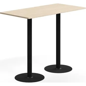 Jídelní stůl Barový stůl ALVA, 1400x700x1100 mm, vysokotlaký laminát, černá/bříza