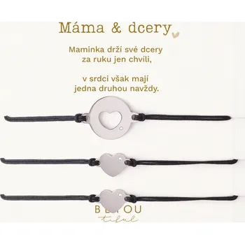 Souprava šperků Dárková karta Máma & Dcery a náramky ocelové