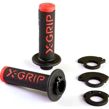Řazení (gripy) ( X-GRIP XG-2102 (X-GRIP řazení (gripy) (GRIPY) BRAAAAP GRIPS LOCK-ON-GRIP (s adaptéry plynu) RED barva červená)
