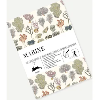 Balící papír The Pepin Press kniha 12 dekorativních & balicích papírů, Marine, 50 x 70 cm