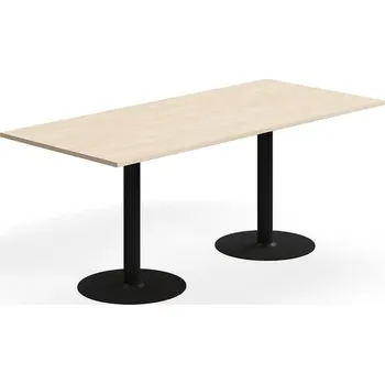 Jídelní stůl Stůl ALVA, 1800x800x720 mm, upevnitelný, vysokotlaký laminát, černá/bříza