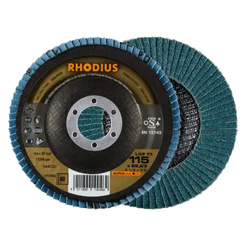 Brusný kotouč RHODIUS Lamelový brusný kotouč LGZ F3 115 x 22,23 P60 ALPHAline