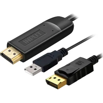Kabel PremiumCord Kabel HDMI 2.0 na DisplayPort 1.2 pro rozlišení 4K@60Hz, 2m kportad21