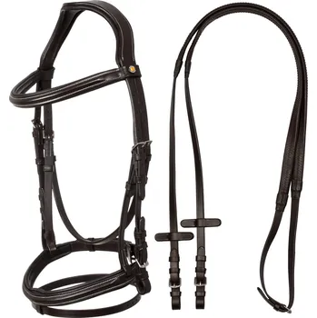 EQUESTRO Uzdečka Raised & Padded Equestro, tmavě hnědá FULL