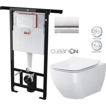 Předstěnový instalační systém s chromovým tlačítkem M1721 + WC CERSANIT CLEANON VIRGO + SEDÁTKO AM102/1120 M1721 ME1