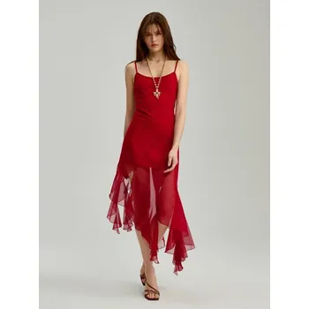 Dámské šaty Šaty na ramínka - S - House - červené - 878EW-33X