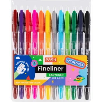 EASYEASYLINER Sada barevných linerů, 0,4 mm, 12 barev