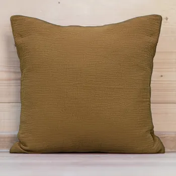 Povlak na polštářek Mušelínový povlak na polštář MSN-063 Okrově hnědý 50 x 60 cm