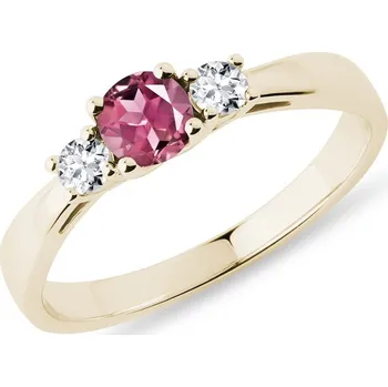 Prsten Zlatý prsten s turmalínem a brilianty KLENOTA