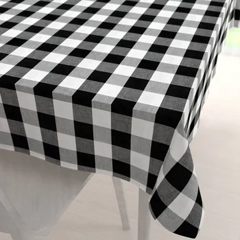 ubrus Bavlněný obdélníkový ubrus Olivia OL-004 Černo-bílá kostka velká 50x100 cm