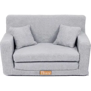 Pohovka Flumi Dětská rozkládací pohovka Boucle šedá