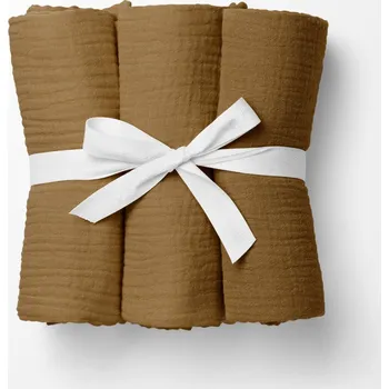 látková plena Mušelínová plena/dečka Nature MSN-063 Okrově hnědá - ZVÝHODNĚNÁ SADA 3 KS 120x120 cm - Sada 3 ks