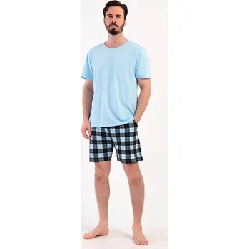 Pánské pyžamo Pánské pyžamo šortky Vašek - světle modrá - XXL