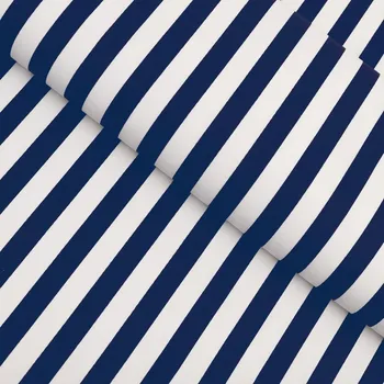 Bavlněná látka/plátno Sandra SA-619 Modro-bílé námořnické pruhy - šířka 140 cm