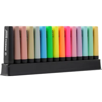 Zvýrazňovač STABILO BOSS ORIGINAL deskset 15 ks (neon + pastel + přírodní)