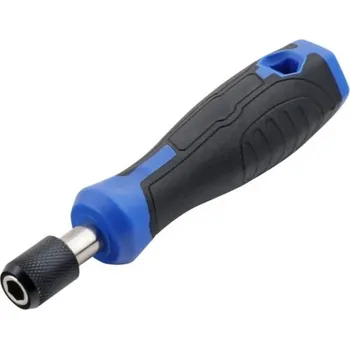 Sada nářadí Ruční rukojeť pro bity 6,35 mm s rychloupínacím mechanismem a protiskluzovou úpravou délka 135 mm v červené nebo modré barvě modrá