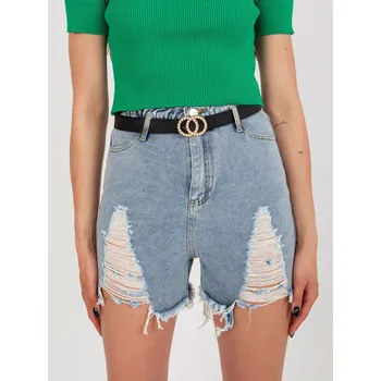 Dámské kraťasy Modré dámské džínové šortky s páskem HM-SN-