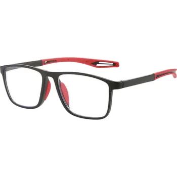 Brýle na čtení Multifokální plastové brýle na čtení +2,50 s filtrem modrého světla Pohodlné TR90 obroučky Ochrana očí při práci na počítači červená