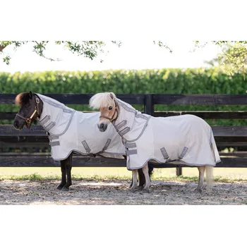 Deka pro koně AMIGO Deka proti hmyzu Falabella Amigo, s krkem, silver/lime, navy, pink & blue Délka zad: 65 cm