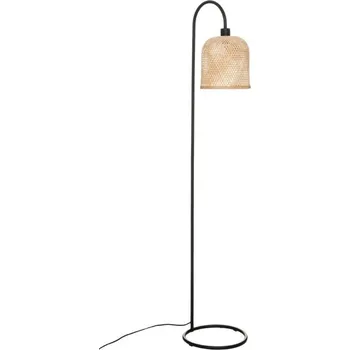 TEXTILOMANIE Stojací lampa s bambusovým stínítkem LUMIRA, 159 cm, černá