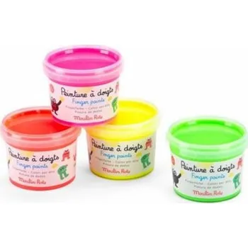 kreativní sada MOULIN ROTY Fosforeskující prstové barvy Les Schmouks Moulin Roty