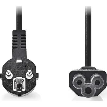 Prodlužovací kabel NEDIS napájecí kabel/ Typ F zástrčka - IEC-320-C5/ přímý/ úhlový/ trojlístek/ černý/ bulk/ 5m CEGL10100BK50