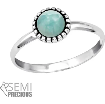 Prsten Stříbrný prsten s polodrahokamem Amazonit Velikost: 5/49 Ag 925/1000