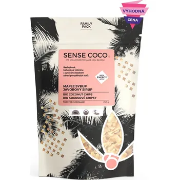 Sušené ovoce Sense Coco Bio kokosové chipsy javorové XXL 250 g