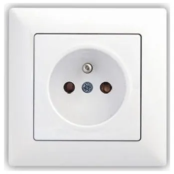 Elektrická zásuvka Visage Simple zásuvka 2P s dětskou ochranou, bílá