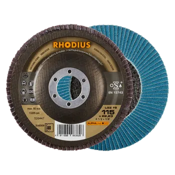 Brusný kotouč RHODIUS Lamelový brusný kotouč LGZ F2 115 x 22,23 P80 ALPHAline
