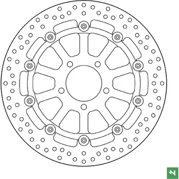 Brzda pro motocykl NEWFREN přední brzdový kotouč SUZUKI GSXR600/750 97-03; GSXR1000 00-04; TL1000; GSXR1300 HAYABUSA 99-07; GSX 1400 02-07 (320X69X5) plovoucí (NEWFREN přední brzdový kotouč SUZUKI GSXR600/750 97-03; GSXR1000 00-04; TL1000; GSXR1300 HAYABUSA 99-07; GSX 1400)