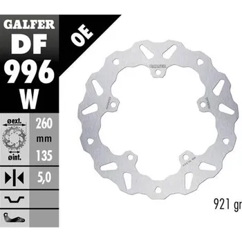 Brzda pro motocykl GALFER brzdový kotouč zadní HARLEY-DAVIDSON (260X135X5) (WAVE) (GALFER brzdový kotouč zadní HARLEY-DAVIDSON (260X135X5) (WAVE))