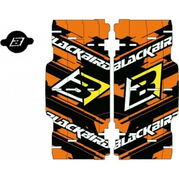 Chladič motoru BLACKBIRD samolepky na kryt chladiče RAD LOUVER DECALS SX/SXF 07-10 barva černá/oranžová (BLACKBIRD samolepky na kryt chladiče RAD LOUVER DECALS SX/SXF 07-10 barva černá/oranžová)