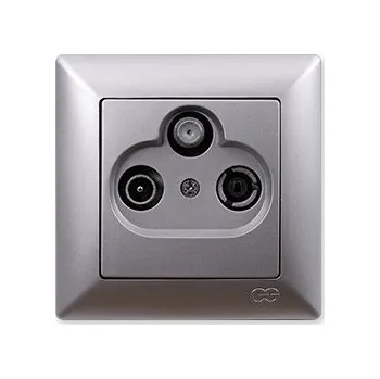 Elektrická zásuvka Zásuvka TV-R-SAT průb. Visage Ambience stříbrná