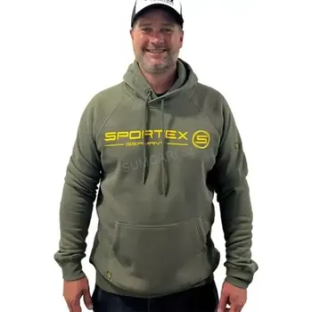 Pánská mikina Sportex mikina s kapucí zelená, velikost S (Rybářská mikina s kapucí a logem Sportex.)