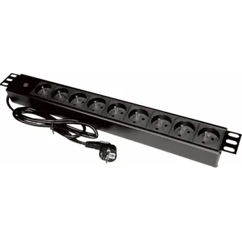 Prodlužovací kabel 19" prodlužovací kabel 9xCEE 7/5, zástrčka CEE 7/7