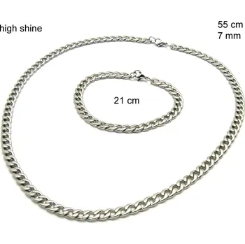 Souprava šperků Ocelový náhrdelník + náramek 23989300