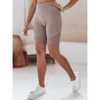 Dámské kraťasy Béžové dámské biker shorts s vysokým pasem BIKELINE SY0421 Velikost: XL