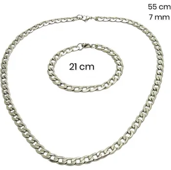 Souprava šperků Ocelový náhrdelník + náramek 23779900