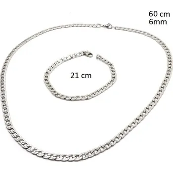 Souprava šperků Ocelový náhrdelník + náramek 23997103