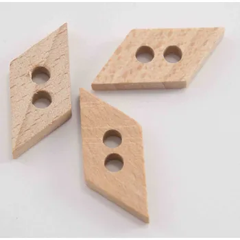 Dírkový dřevěný knoflík - přírodní - rozměr 1,4 cm x 1,8 cm