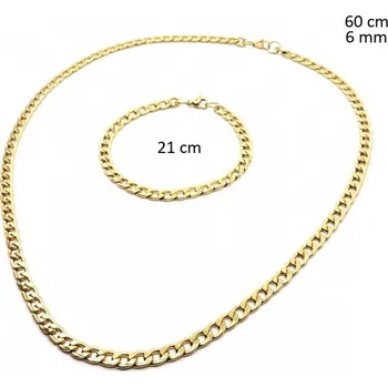 Souprava šperků Ocelový náhrdelník + náramek 23997102