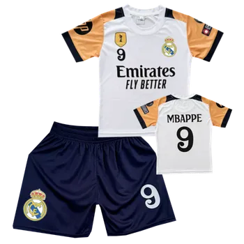 Fotbal Numberoplus Premium dětský fotbalový dres komplet Real Madrid CF - Kylian Mbappé 9 Velikost: 6-let.(vel.110)