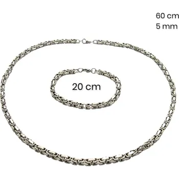 Souprava šperků Ocelový náhrdelník + náramek 23928500