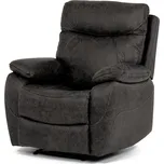 Relaxační křeslo BENNY s elektrickým polohováním — látka, tmavě hnědá