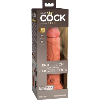 Dildo King Cock Elite 8 - přísavkový dildo (20cm) - tmavá přírodní
