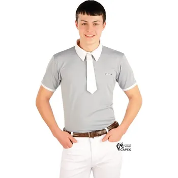 Závodní pánské triko Litex -KRAVATA POLO- - Světle šedá - L