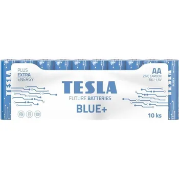 Článková baterie TESLA BLUE+ AA (R06) 10ks Baterie, zinko-uhlíková, 1,5V, AA, R06, 10ks, fólie 15061010