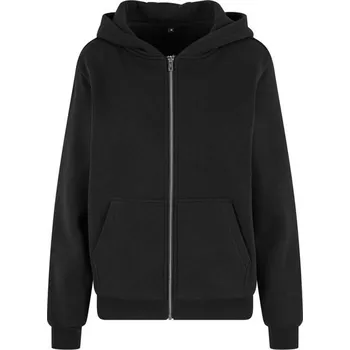 Dámská mikina Build Your Brand Hebká dámská mikina na zip Fluffy - Černá | 4XL